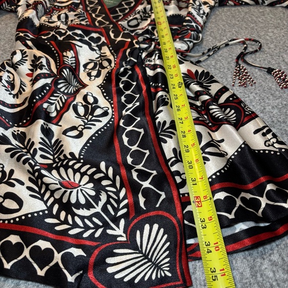 Farm Rio Passion Scarf Print Wrap Mini Dress Women's Medium New with Tags - Picture 13 of 14